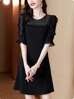 เดรสสีดำสุภาพ เรียบหรู ดูดี เหมาะกับทุกโอกาส | เดรสผู้หญิงแฟชั่นสุภาพ