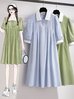 เดรสแขนสั้น มีไซส์ L-4XLอก 38-47 นิ้ว ใส่ได้ทั้งสาวหุ่นดีน่ารักจนถึงสาวอวบพลัสไซส์