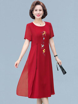 เดรสวัยผู้ใหญ่40-60ปีเดรสคุณแม่