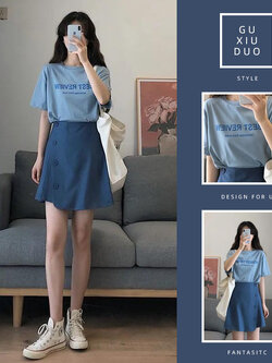 เดรสแขนสั้นมีไซส์L-4XLอก38-47นิ้ว