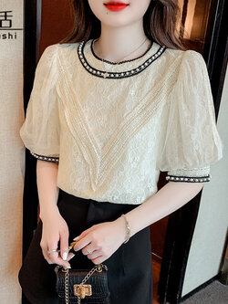 เสื้อลูกไม้ แขนสั้น