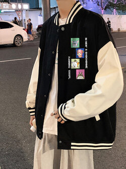 เสื้อแจ็คเก็ตเบสบอล เสื้อคลุม เสื้อแขนยาวสไตล์เกาหลี