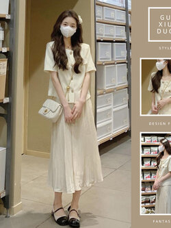 เดรสแขนสั้นมีไซส์L-4XLอก38-47นิ้ว