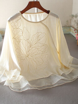 เสื้อลินิน เสื้อผ้าฝ้ายลินิน เสื้อเชิ้ตผ้าลินิน ปักลายสวยๆด้วยด้าย สไตล์VINTAGE