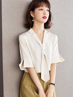 เสื้อลูกไม้ แขนสั้น