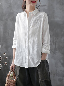 เสื้อเชิ้ตผ้าฝ้ายลินิน ขายเสื้อเชิ้ต ผ้าลินิน เสื้อเชิ้ตผ้าฝ้ายผู้หญิง