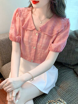 เสื้อลูกไม้ แขนสั้น