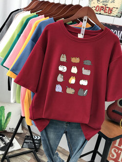 เสื้อยืดคอตตอน สกรีนลายน่ารัก มีหลากหลายสี ส่งฟรีทั่วไทย BY JIMIAO