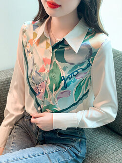 เสื้อเชิ้ตผู้หญิงแขนยาว เสื้อเชิ้ตผู้หญิงใส่ทํางาน 390 บาทต่อชิ้น ฟรีค่าจัดส่ง