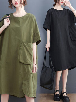 เดรสลินิน เดรสลินินเก๋ๆ เดรสผ้าฝ้าย เดรสลินินแขนสั้น ลายดอก BY LININ