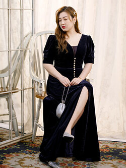 ชุดราตรีคนอ้วน ชุดราตรีไซส์ใหญ่ สาวอวบ ชุดราตรีสาวอวบ ชุดออกงานสาวอวบ ชุดออกงานคนอ้วน