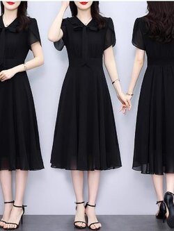 เดรสสีดำสุภาพ เรียบหรู ดูดี เหมาะกับทุกโอกาส | เดรสผู้หญิงแฟชั่นสุภาพ