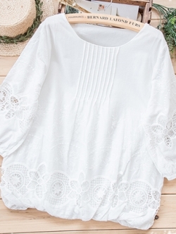 เสื้อผ้าลินิน มีขนาดไซส์เดียว อกประมาณ100ซม.หรือประมาณ 40นิ้ว แขนพองคอหลวมช่วงตัวระบาย