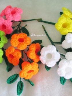 ดอกบานบุรีถักโครเชต์ คละสี