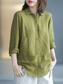 เสื้อลินิน เสื้อผ้าฝ้ายลินิน เสื้อเชิ้ตผ้าลินิน BY Zimo