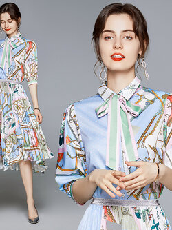 เดรสยาวแฟชั่น เดรสลำลอง ชุดเดรสยาว ชุดเดรสแซก Haolaiwu