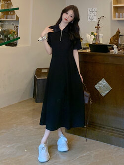 เดรสแขนสั้น มีไซส์ L-4XLอก 38-47 นิ้ว ใส่ได้ทั้งสาวหุ่นดีน่ารักจนถึงสาวอวบพลัสไซส์