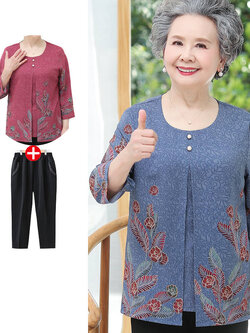 เสื้อคุณยาย เสื้อผู้วัยอายุ60-70ปี เสื้ออาม่า เสื้อผู้สูงอายุ