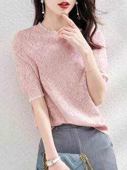 เสื้อลูกไม้ แขนสั้น