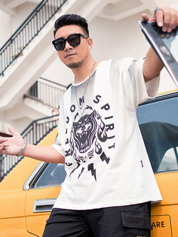 เสื้อยืดผู้ชายอ้วน S-5XL(อกเสื้อ39-51นิ้ว)