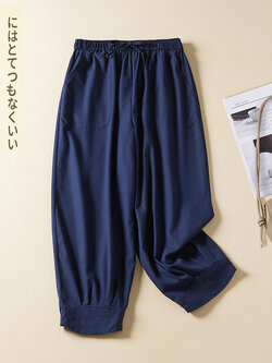 กางเกงผ้าลินิน กางเกงผ้าลินินหญิง กางเกงผ้าลินิน เอว ยางยืด