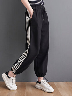 กางเกงผ้าลินิน กางเกงขายาว กางเกงผ้าลินินญี่ปุ่น กางเกงผ้าลินิน เอว ยางยืด By LZcotton and linen