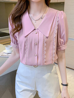 เสื้อลูกไม้ แขนสั้น