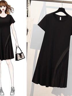 เดรสแขนสั้น มีไซส์ L-4XLอก 38-47 นิ้ว ใส่ได้ทั้งสาวหุ่นดีน่ารักจนถึงสาวอวบพลัสไซส์ จัดส่งฟรี! ทักแชทสั่งซื้อ