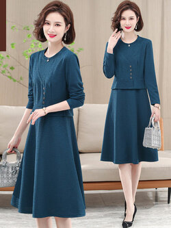 เดรสวัยผู้ใหญ่40-60ปี เดรสคุณแม่ ชุดเดรสทำงานวัยผู้ใหญ่ แบรนด์ MAMA DRESS