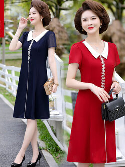 เดรสวัยผู้ใหญ่40-60ปี เดรสคุณแม่ ชุดเดรสทำงานวัยผู้ใหญ่ แบรนด์ MAMA DRESS