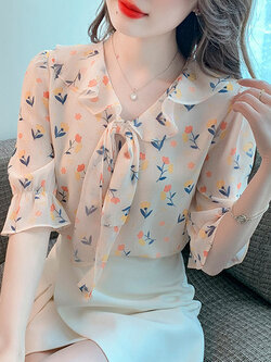 เสื้อลูกไม้ แขนสั้น