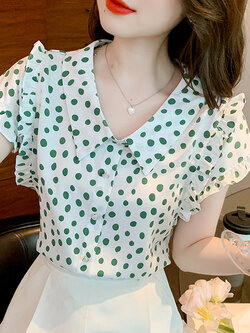 เสื้อลูกไม้ แขนสั้น