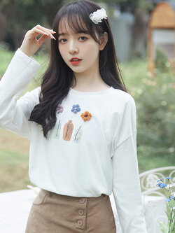 เสื้อผ้าวัยรุ่นเกาหลี เสื้อยืดวัยรุ่นผู้หญิง มีขนาด S M L XL