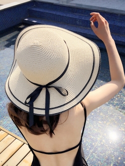 หมวกสาน หมวกสาน หมวกไปเที่ยงทะเล หมวกปานามาผู้หญิง