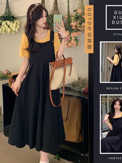 เดรสแขนสั้นมีไซส์L-4XLอก38-47นิ้ว