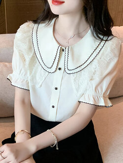 เสื้อลูกไม้ แขนสั้น