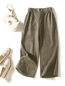 กางเกงผ้าลินิน กางเกงผ้าลินินหญิง กางเกงผ้าลินิน เอว ยางยืด