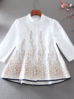 เสื้อลินิน เสื้อผ้าฝ้ายลินิน เสื้อเชิ้ตผ้าลินิน ปักลายสวยๆด้วยด้าย สไตล์VINTAGE BY Dreamroom