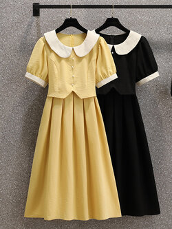 เดรสแขนสั้น มีไซส์ L-4XLอก 38-47 นิ้ว ใส่ได้ทั้งสาวหุ่นดีน่ารักจนถึงสาวอวบพลัสไซส์ จัดส่งฟรี! ทักแชทสั่งซื้อ