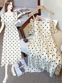 เดรสแขนสั้น มีไซส์ L-4XLอก 38-47 นิ้ว ใส่ได้ทั้งสาวหุ่นดีน่ารักจนถึงสาวอวบพลัสไซส์ จัดส่งฟรี! ทักแชทสั่งซื้อ