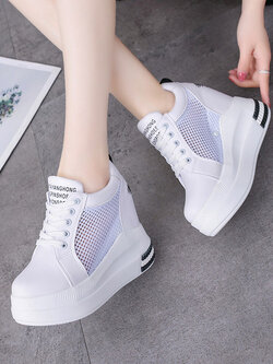 รองเท้าผ้าใบเสริมส้นสูง ไซต์35-39 Beautiful Feet Fashion Shoes
