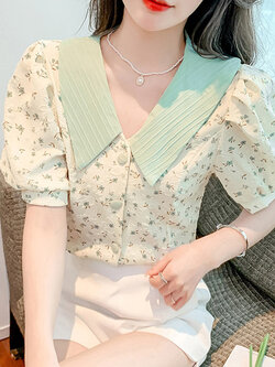 เสื้อลูกไม้ แขนสั้น