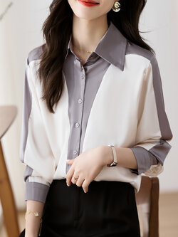 เสื้อเชิ้ตผู้หญิงแขนยาว เสื้อเชิ้ตผู้หญิงใส่ทํางาน 390 บาทต่อชิ้น ฟรีค่าจัดส่ง