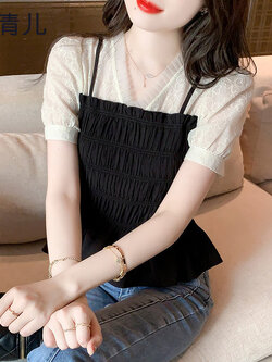 เสื้อลูกไม้ แขนสั้น