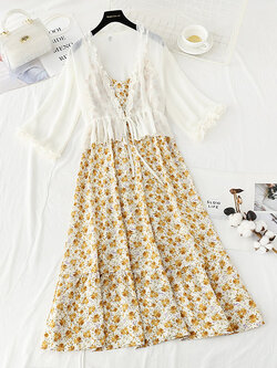 เดรสชีฟอง เดรสลายดอกไม้ Fairy House