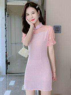 ชุดเดรสสั้น ชุดเดรสสั้นลายดอก ชุดเดรสสั้นวัยรุ่น By Meiyi women's clothing