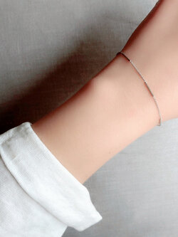 สร้อยข้อมือเงินแท้ S925 รุ่น Hope สร้อยข้อมือท่อนเหลี่ยม มินิมอล สีเงิน เงินแท้ทั้งชิ้น silver925