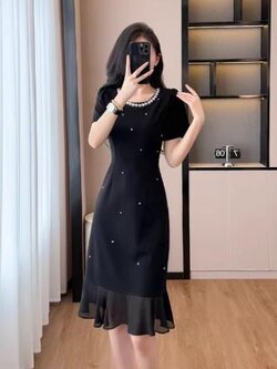 เดรสสีดำสุภาพ เรียบหรู ดูดี เหมาะกับทุกโอกาส | เดรสผู้หญิงแฟชั่นสุภาพ