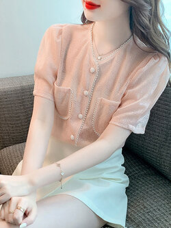 เสื้อลูกไม้ แขนสั้น