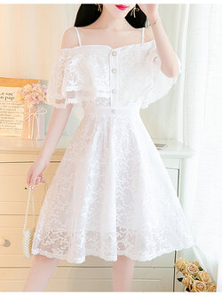 เดรสลูกไม้ชีฟอง เดรสชีฟอง ลายดอกไม้สวยๆ BY KK North Nose